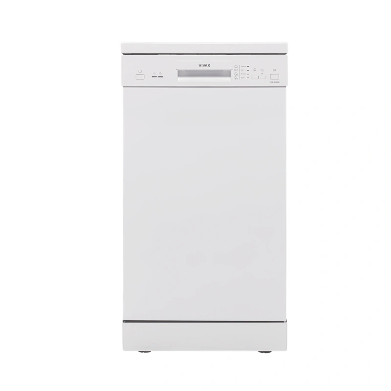 VIVAX HOME DW-45942B 45cm white freestanding dishwasher with 9 place settings front view