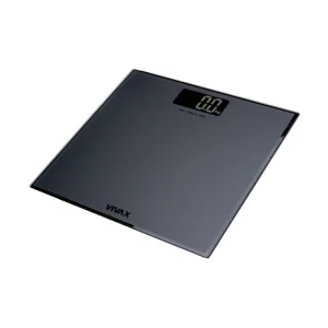 VIVAX HOME PS-157BM black digital glass personal scale with 180kg capacity front side view