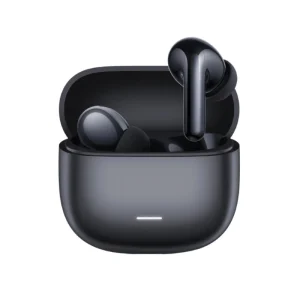 Xiaomi Buds 8 Lite Black wireless Bluetooth 5.4 earbuds with ANC charging case front view