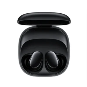 Xiaomi Redmi Buds 6 Play Black wireless Bluetooth 5.4 earbuds with charging case front view