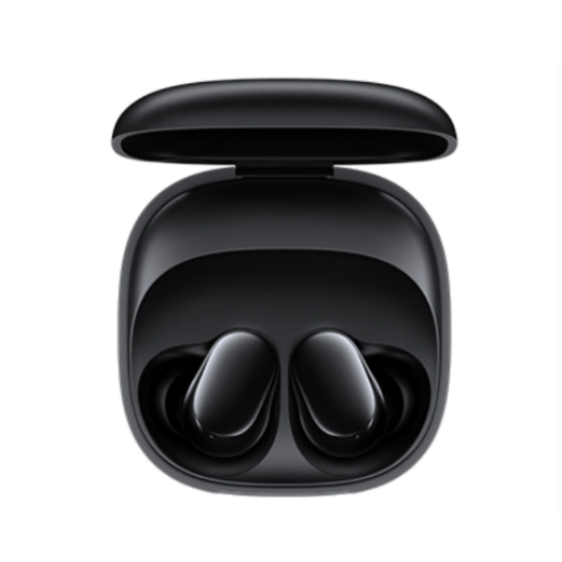 Xiaomi Redmi Buds 6 Play Black wireless Bluetooth 5.4 earbuds with charging case front view