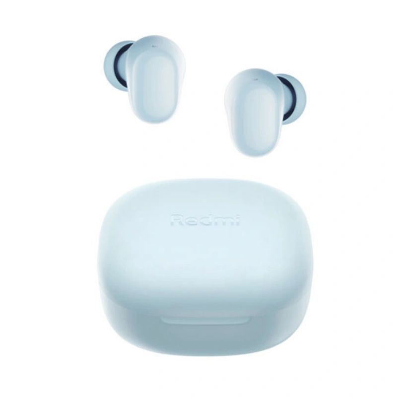 Xiaomi Redmi Buds 6 Play Blue wireless Bluetooth 5.4 earbuds with charging case side view