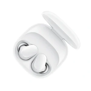 Xiaomi Redmi Buds 6 Play White wireless Bluetooth 5.4 earbuds with charging case front view