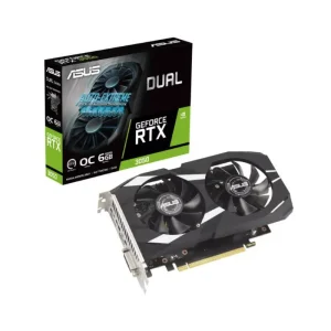 ASUS GeForce RTX 3050 6GB DUAL-RTX3050-O6G GDDR6 Graphics Card front side view