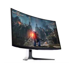 DELL AW3225QF 31.6 inch 4K QD-OLED 240Hz G-Sync Alienware Gaming Monitor White front side view