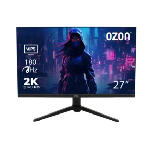 OZON G2790 27" QHD IPS gaming monitor with 2560x1440 resolution, 180Hz refresh rate, 1ms response, FreeSync, G-Sync, HDR and 100% sRGB front view