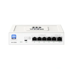 Wi-Tek WK-PS206 8-port PoE switch with 2 uplink ports and 120W total PoE power for IP cameras and network systems front view