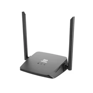 Wi-Tek WK-R300 Wi-Fi 4 wireless router with 300Mbps 2.4GHz speed, four LAN ports, one WAN port and Wi-Tek Cloud management front side view
