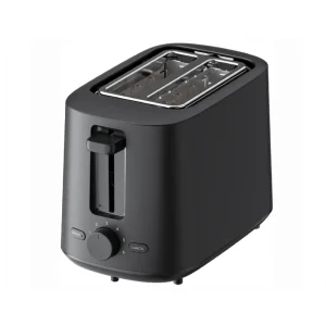 XIAOMI Toaster BHR8811EU black toaster with foldable warming rack and 35mm wide bread slots front side view